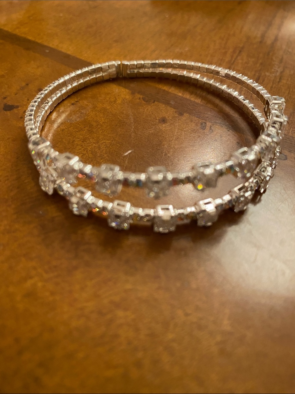 Crystal-Accented Stretch Bracelet Set - Silver Sparkle